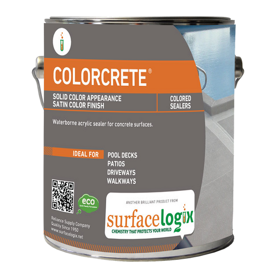 Surfacelogix Colorcrete water based tinted concrete sealer 100% waterborne acrylic resins with hard, semi-gloss film 1 gal