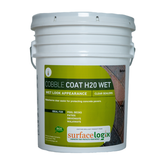 Surfacelogix Cobble Coat H20 Wet Look Clear Sealer 5 gallon bucket.