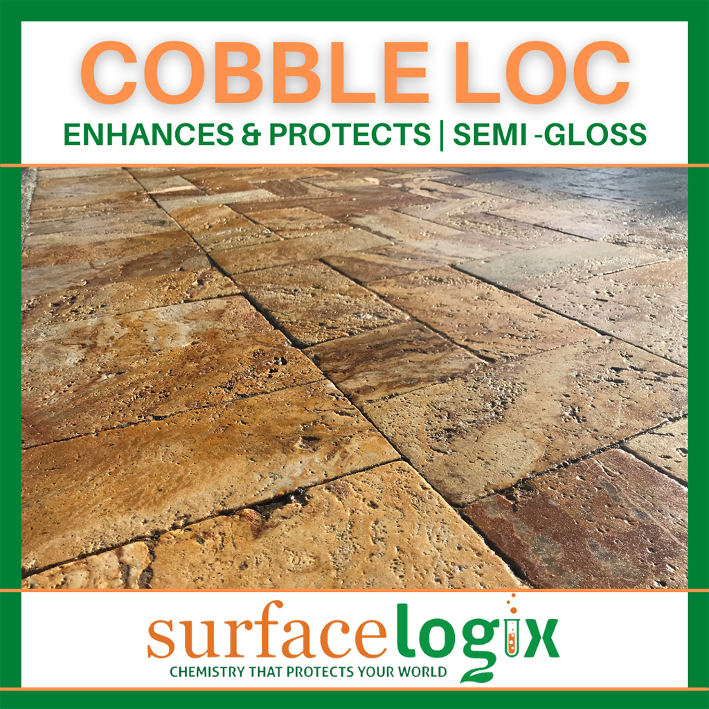 Surface Logix Cobble Loc Clear Sealer with Grip for pavers and driveways. Same day sealer infographic 6