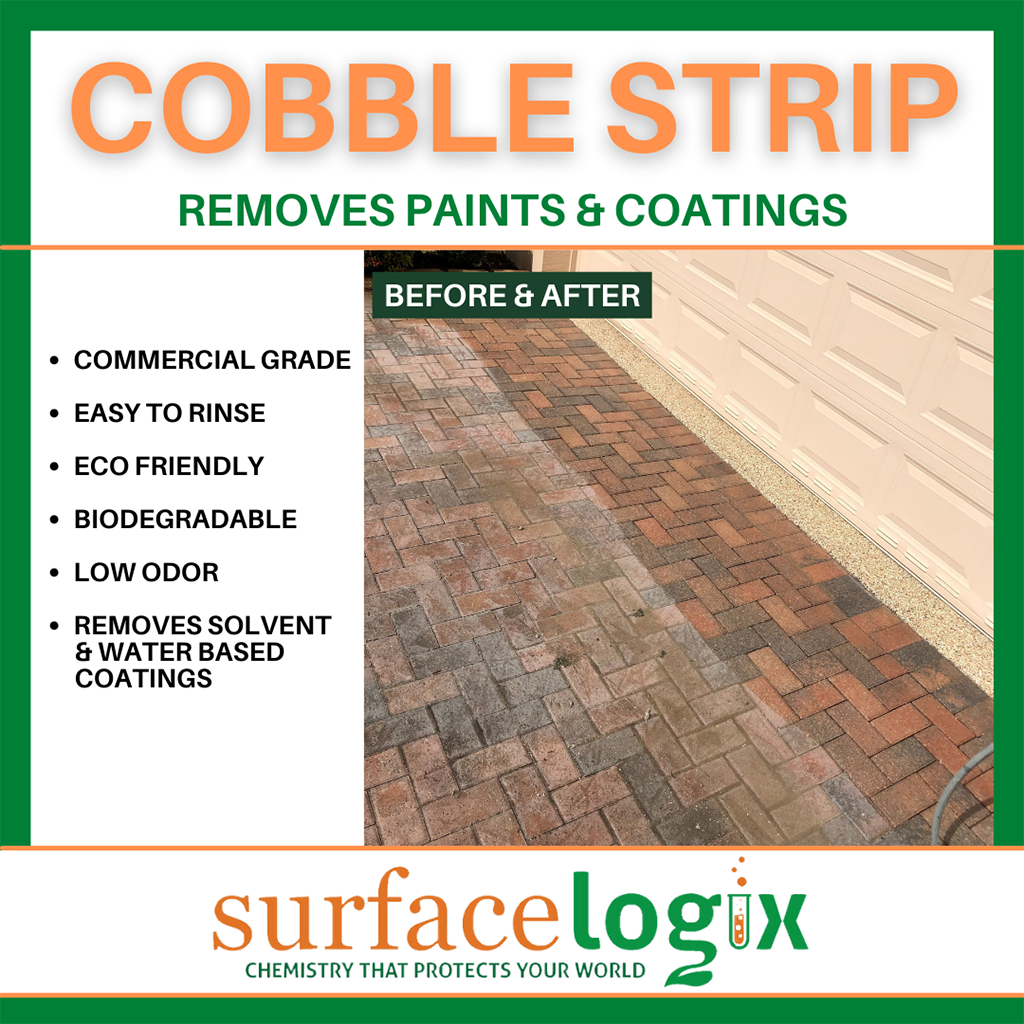 Cobble Strip Industrial Strength Paint and Sealer Stripper for pool desck, patios, driveways - infographic3