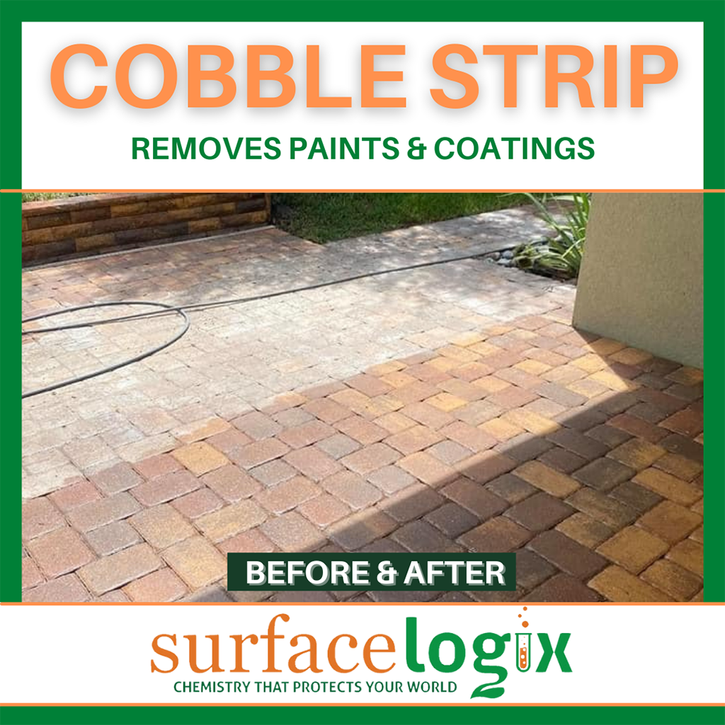 Cobble Strip Industrial Strength Paint and Sealer Stripper for pool desck, patios, driveways - infographic 4