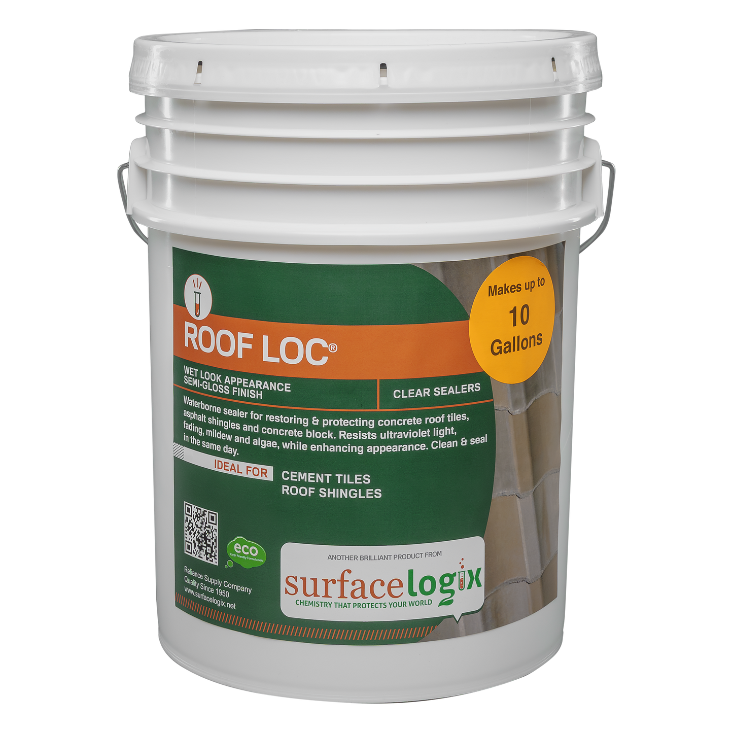 Roof Loc is water-based protection for concrete/cement roof tiles/shingles. Resists ultraviolet light, fading, mildew, algae, etc. to keep your roof looking great longer between cleanings! Clean and seal in the same day, even on damp surfaces. Bring back the beauty and protect your roof with eco-friendly Roof Loc!