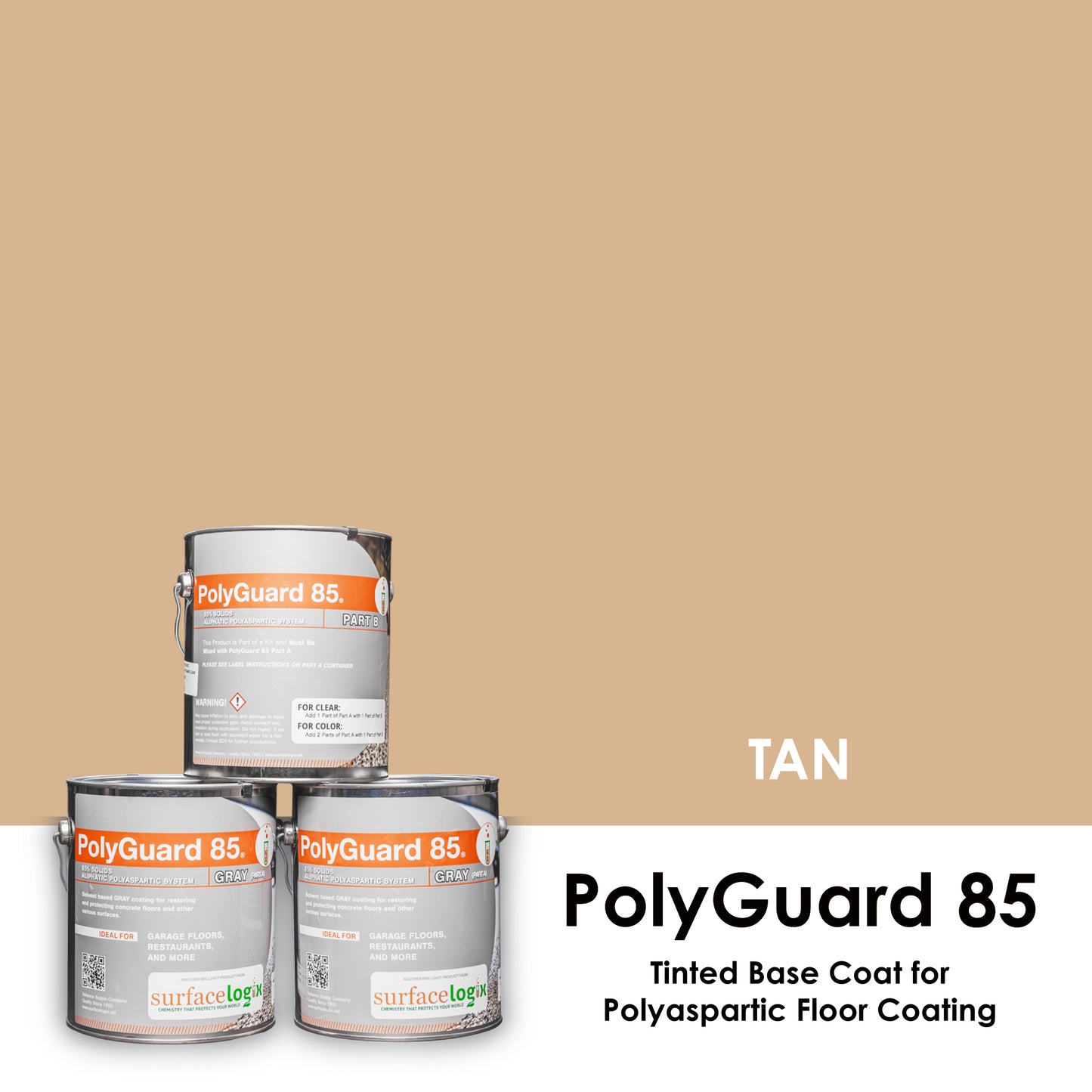 PolyGuard 85 Base - Tinted Base Coat for Polyaspartic Floor Coating