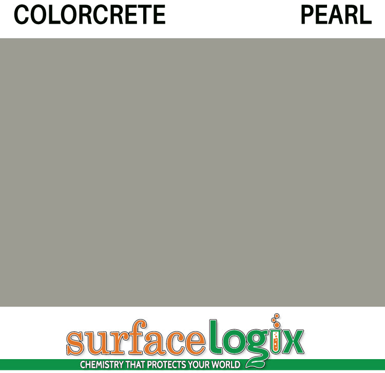 Pearl Colorcrete pigmented water based concrete sealer is a unique blend of 100% waterborne acrylic resins that will leave a hard, semi-gloss film, protecting interior and exterior concrete surfaces, Surfacelogix Texture Deck Systems, and aged asphalt. Often used in staining concrete. 30 custom colors available.