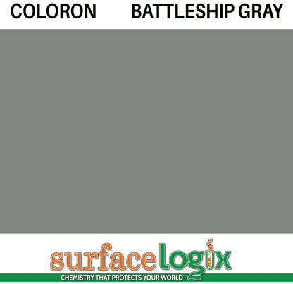 Battleship Gray Coloron is solvent based colored sealer made to penetrate concrete. 30 custom colors available. Highly resistant to acids, oils, and tire marking on paver walkways, driveways, patios, garage floors, and pool decks. Coloron has been widely recognized as the best in decorative concrete protection since the 1960’s. 