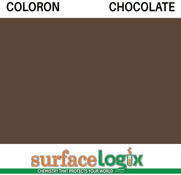 Chocolate Coloron is solvent based colored sealer made to penetrate concrete. 30 custom colors available. Highly resistant to acids, oils, and tire marking on paver walkways, driveways, patios, garage floors, and pool decks. Coloron has been widely recognized as the best in decorative concrete protection since the 1960’s. 