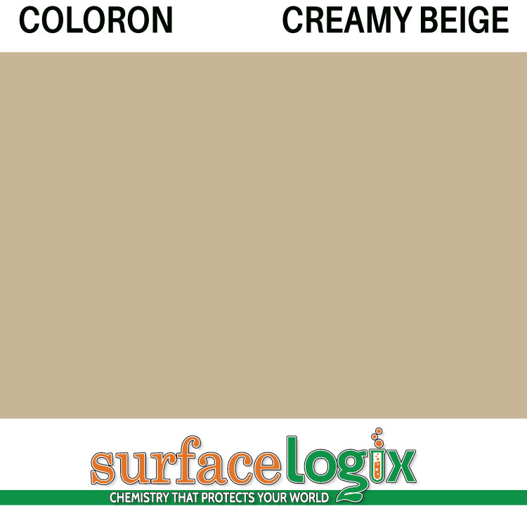 Creamy Beige Coloron is solvent based colored sealer made to penetrate concrete. 30 custom colors available. Highly resistant to acids, oils, and tire marking on paver walkways, driveways, patios, garage floors, and pool decks. Coloron has been widely recognized as the best in decorative concrete protection since the 1960’s. 