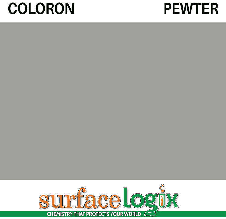 Pewter Coloron is solvent based colored sealer made to penetrate concrete. 30 custom colors available. Highly resistant to acids, oils, and tire marking on paver walkways, driveways, patios, garage floors, and pool decks. Coloron has been widely recognized as the best in decorative concrete protection since the 1960’s. 