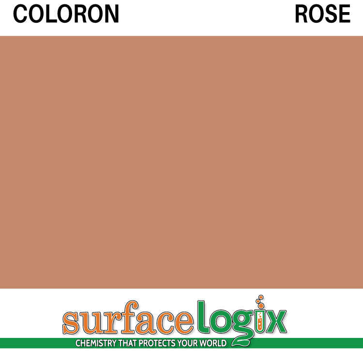 Rose Coloron is solvent based colored sealer made to penetrate concrete. 30 custom colors available. Highly resistant to acids, oils, and tire marking on paver walkways, driveways, patios, garage floors, and pool decks. Coloron has been widely recognized as the best in decorative concrete protection since the 1960’s. 