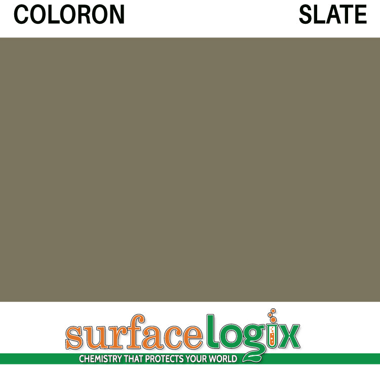 Slate Coloron is solvent based colored sealer made to penetrate concrete. 30 custom colors available. Highly resistant to acids, oils, and tire marking on paver walkways, driveways, patios, garage floors, and pool decks. Coloron has been widely recognized as the best in decorative concrete protection since the 1960’s. 