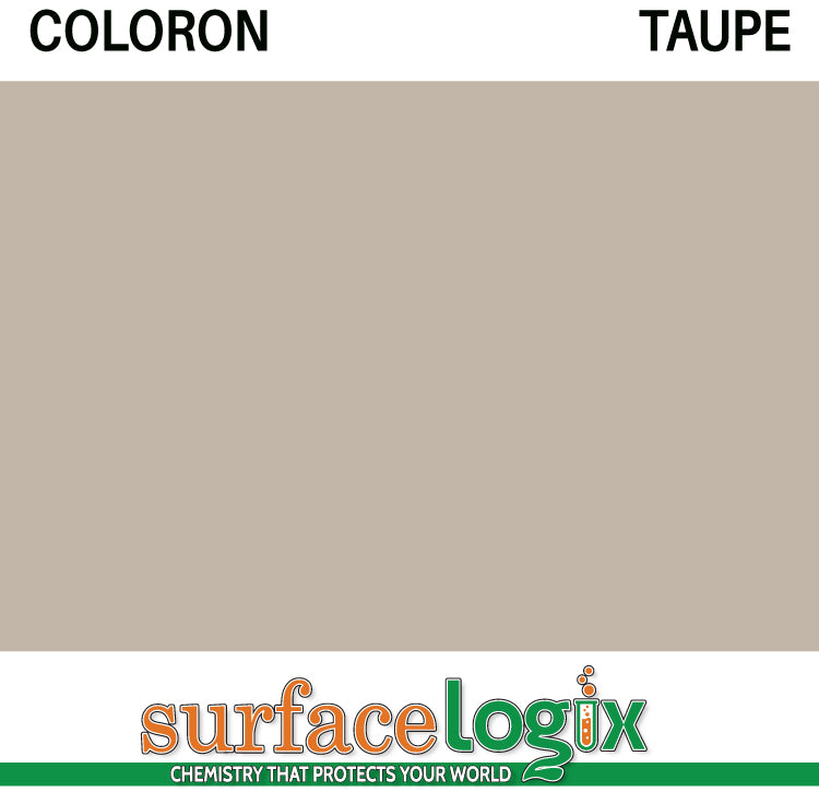 Taupe Coloron is solvent based colored sealer made to penetrate concrete. 30 custom colors available. Highly resistant to acids, oils, and tire marking on paver walkways, driveways, patios, garage floors, and pool decks. Coloron has been widely recognized as the best in decorative concrete protection since the 1960’s. 
