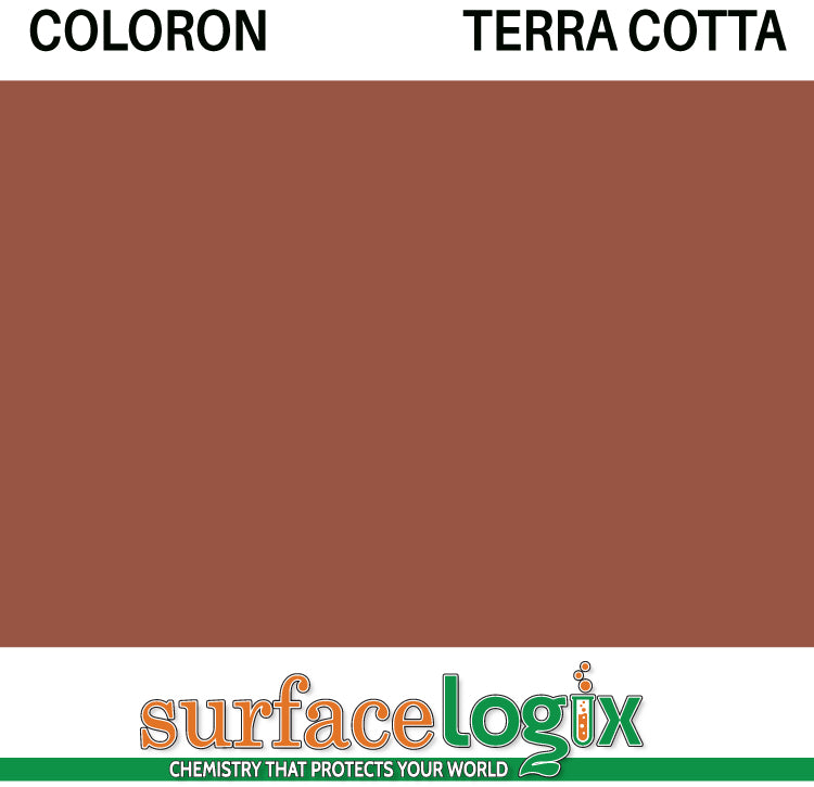 Terra Cotta Coloron is solvent based colored sealer made to penetrate concrete. 30 custom colors available. Highly resistant to acids, oils, and tire marking on paver walkways, driveways, patios, garage floors, and pool decks. Coloron has been widely recognized as the best in decorative concrete protection since the 1960’s. 