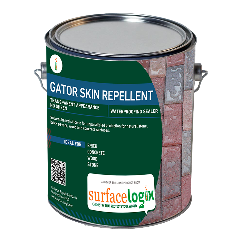 1 gallon Gator Skin is an inorganic silicone penetrating protectant. Its inorganic silicone chemistry means that it is not broken down by natural elements. Deep penetration yields years of protection. Its breathable nature means it will not trap moisture and prevents water penetration, protecting your surfaces from weather.